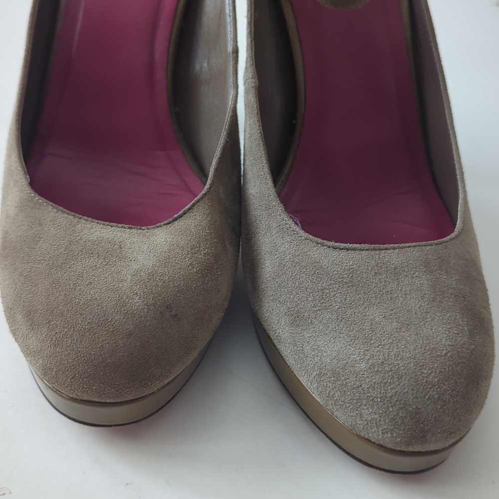 Cole Haan Marisa Nike Air Platform Suede Heels Ten Rounded Toe Size 9.5 B - Picture 5 of 13